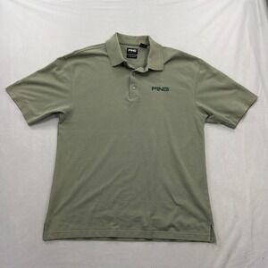 Ping Polo Shirt Dry Fiber Dynamics Micro Stripe Sage Green Mens Size M